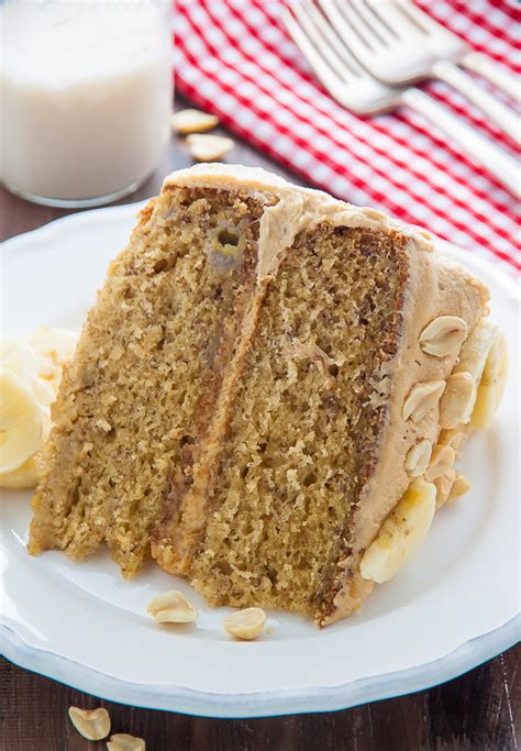 Banana Cake With Peanut Butter Frosting Baker By Nature