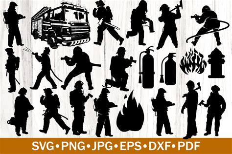 Firefighter Svg Silhouettes Bundle Graphic By Southerndaisydesign