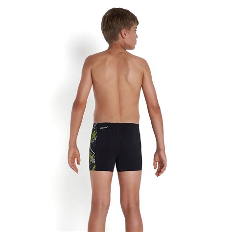 Speedo Boys All Over Panel Aquashort In Black Excell Sports Uk
