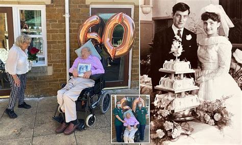 elderly couple are reunited to celebrate their 60th wedding anniversary after 15 weeks apart
