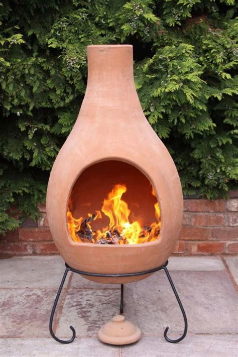 Super Jumbo Mexican Clay Terracotta Chimenea Fire Pit Chimney