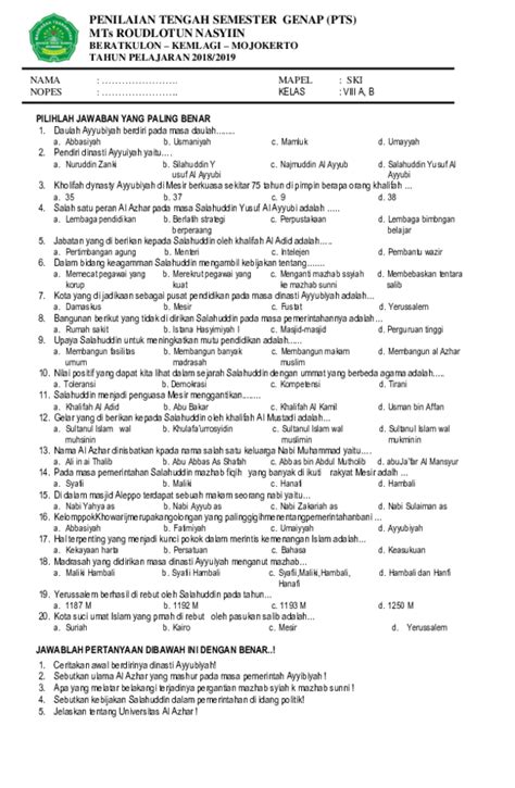 Pilihlah salah satu jawaban yang benar. Contoh Soal Dan Jawaban Sejarah Bab Ix4 Kelas - Jawaban Buku