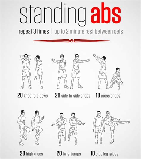 Abs In A Week Standing Workout Standing Ab Exercises Standing Abs