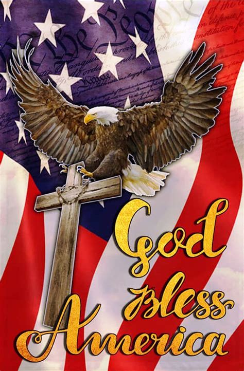 God Bless America Eagle American Flag Sublimated Double Sided Etsy Uk