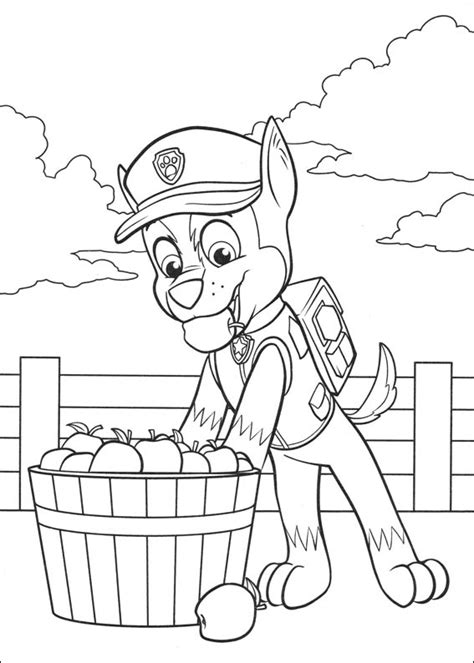 Chase Paw Patrol coloring pages to download and print for free