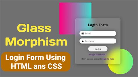 GlassMorphism Login Form Using HTML And CSS Coding Power