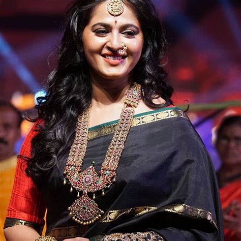 Princess #devasena #bahubali2 blistering and a force to reckon with#anushkashetty #anushkashetty #sweety #sweety #anushka… Anushka Shetty Latest Photos in Black Saree with Jewellery ...
