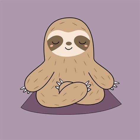 Kawaii Cute Yoga Sloth Carry All Pouch By Wordsberry Sloth Cartoon