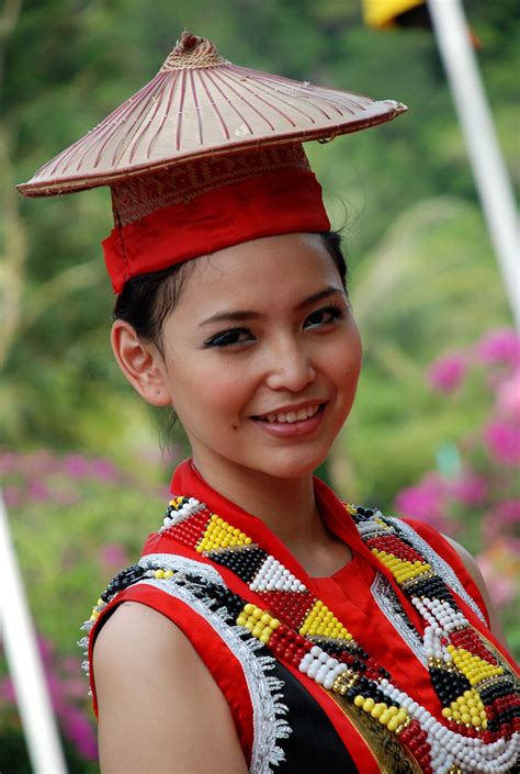 Malaysia Bidayah Woman In Southern Sarawak Traditional Fashion