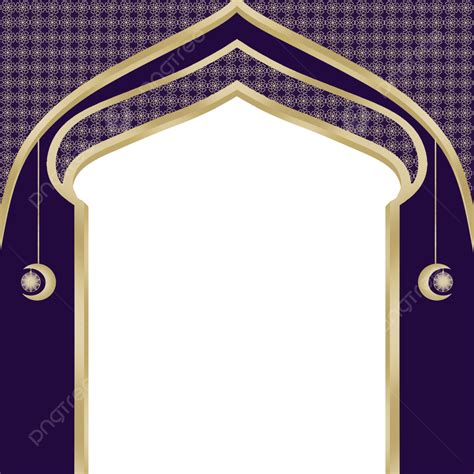 Dark Purple Islamic Border With Lantern Purple Islamic Border