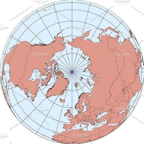 Map centered on The North Pole | North pole map, Map, North pole