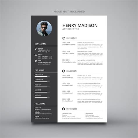 Free Minimalist Resume Vectors 600 Images In Ai Eps Format