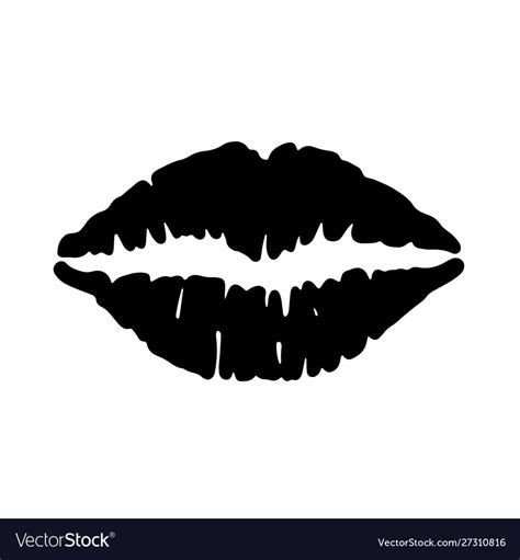 Set Black Lips Shapes On White Royalty Free Vector Image