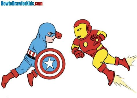 How To Draw Captain America Vs Iron Man Iron Man Vs Captain America