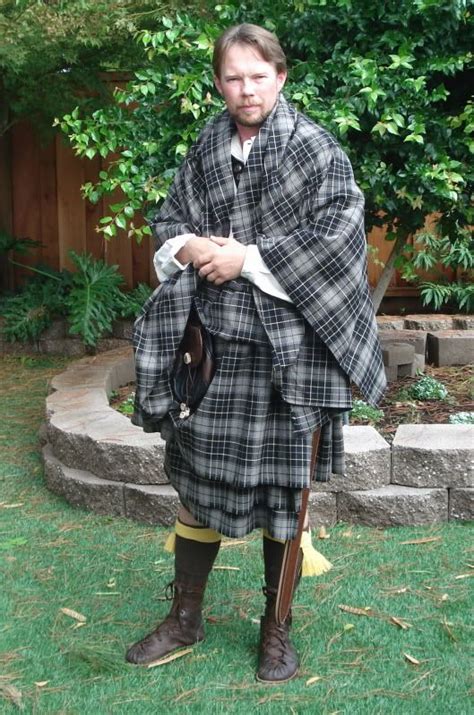 Belted Plaid In Cloak Position Great Kilt Scottish Clothing Kilt