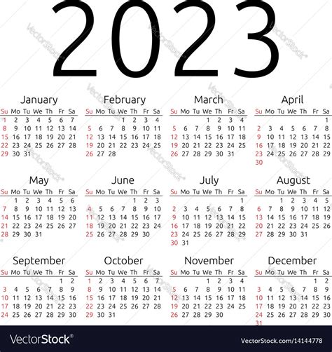 Vector Calendar 2023 Sunday Illustrator Graphics Creative Market Riset