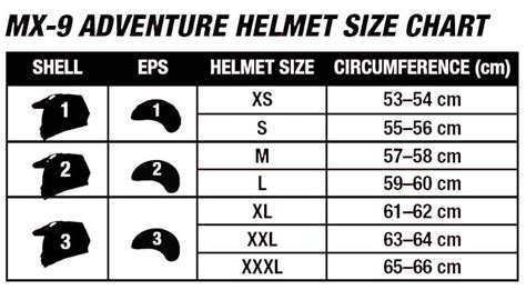 Motorcycle Helmet Sizing Chart Bell