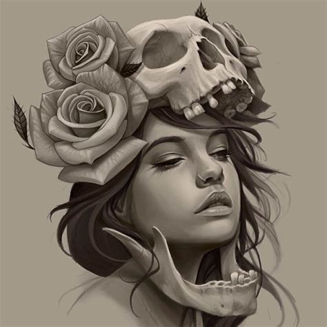 Pin By Bleu Beauty On David Garcia Girl Face Tattoo Skull Girl Tattoo Girl Skull