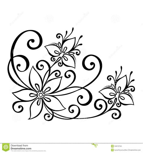 Floral and flower vector element design botanical doodle hand drawn style. Cool Easy Drawing Designs at GetDrawings | Free download