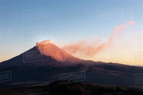 Smoke At Popocat√©petl Volcano In Mexico Stock Photo Dissolve