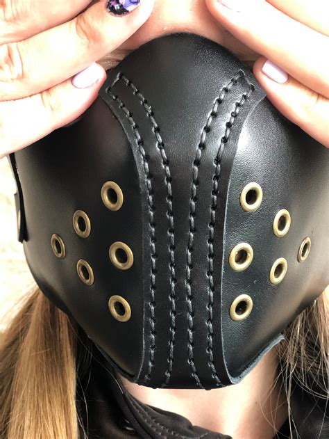 bondage bdsm gag face mask head mask protection femdom leather etsy