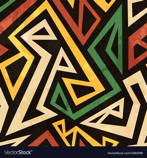 African Geometric Seamless Pattern With Grunge Effect Download A Free