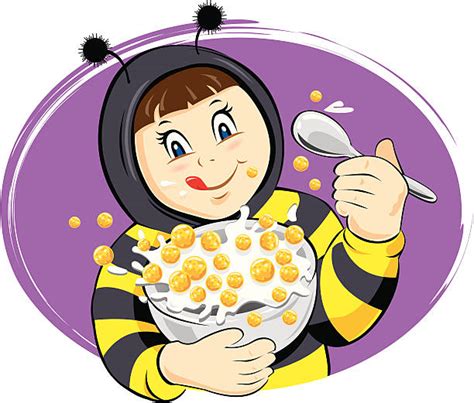 Best Kid Eating Cereal Illustrations Royalty Free Vector Graphics