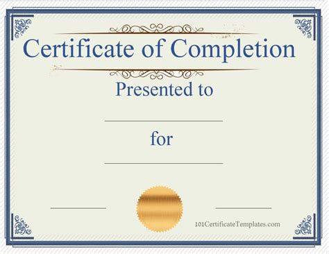 Free Blank Certificate Templates No Watermark