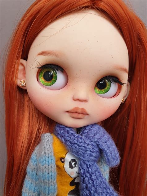Blythe Custom Doll By Torrydolls Ooak Art Doll With Red Hair By