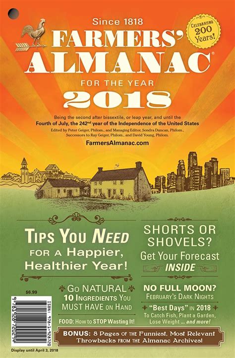 2018 Farmers Almanac Official 200th Birthday Edition Farmers