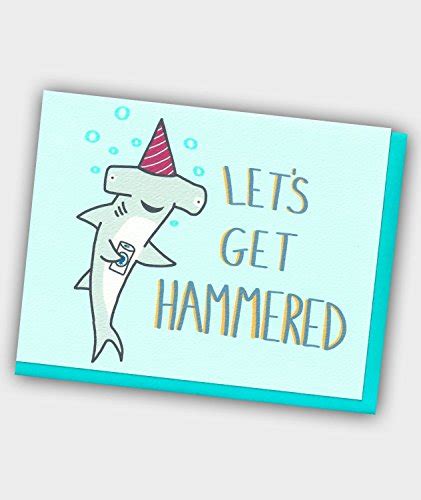 Buy Funny Birthday Card Lets Get Hammered Hammerhead Shark Card