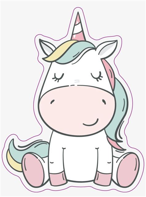 Download Clipart Pink Unicorn Kawaii Stickers Transparent Clipart
