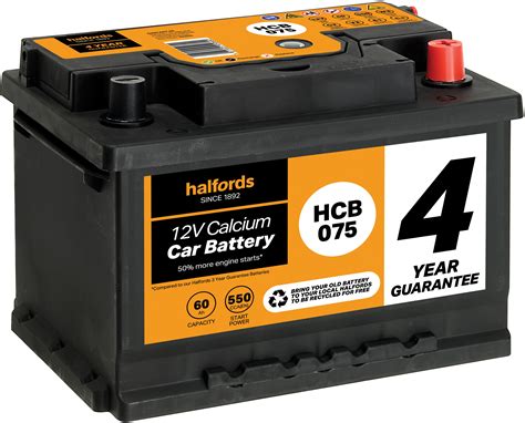 halfords hcb075 calcium 12v car battery 4 year guarantee for only £92 00