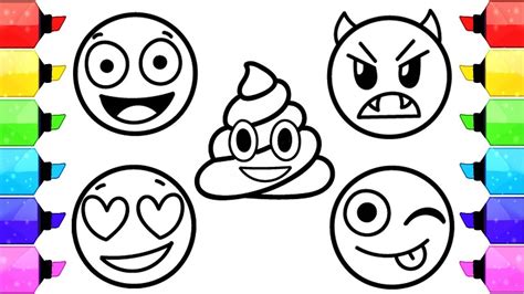 Emoji Coloring Pages How To Draw And Color Emoji Faces Kids Learn