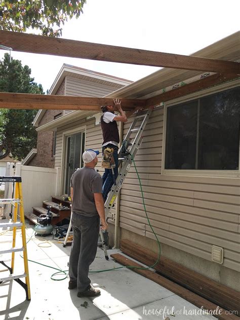 How to connect a porch roof to house. Build a Patio Pergola attached to the House - Page 2 of 2 ...