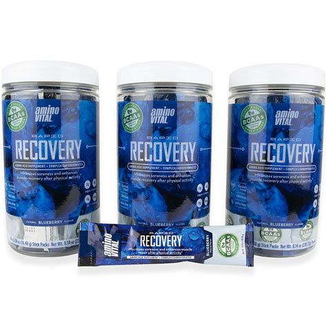 3 Pack Amino Vital Rapid Recovery Post Workout Supplement With Vegan