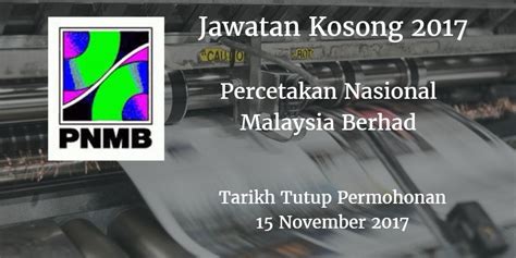 Ini kerana tarikh tutup akaun asb sedang bermula 22 disember 2020 hingga ditutup pada 3 januari 2021. Percetakan Nasional Malaysia Berhad Jawatan Kosong PNMB 15 ...