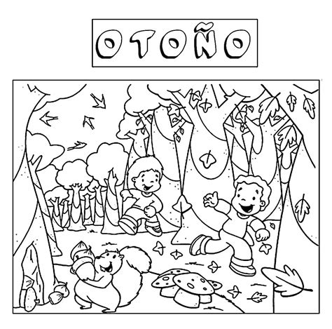 dibujos paisajes otoño colorear | Dibujos de otoño, Otoño, Hojas para