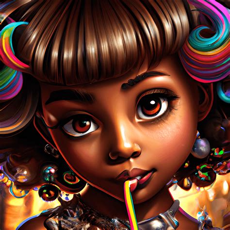 Cute Black Girl In Candyland · Creative Fabrica