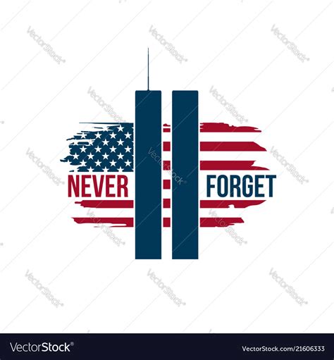 911 Patriot Day Card With Twin Towers On American Vector Image
