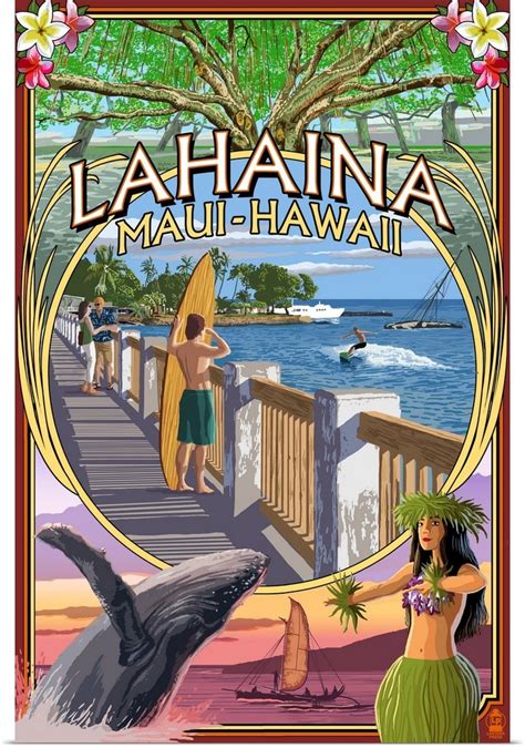 An Advertisement For A Hawaiian Restaurant With A Woman Holding A