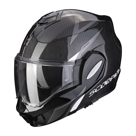Scorpion Exo Tech Evo Carbon Top Black White Scorpion Helme