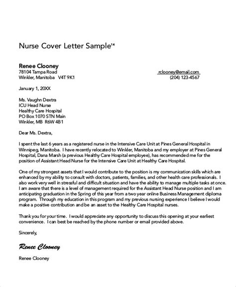 Nursing Cover Letter Template Free Printable Templates
