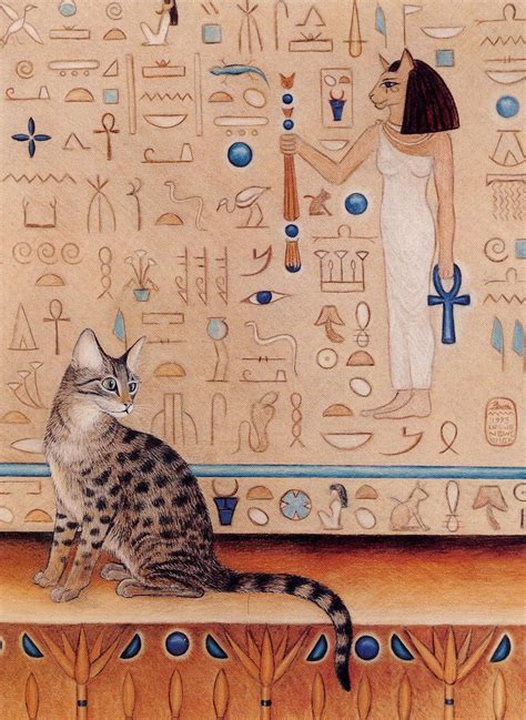 Egyptian Mau Cat Art Print Egyptian Temple Mennefer Etsy Cat Art