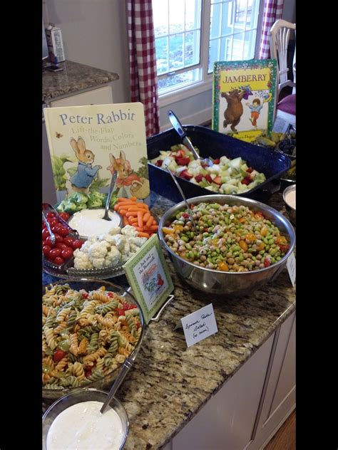 Baby shower ideas on decorations, over 50 baby shower themes, free baby shower games printable and baby shower favors. Storybook themed baby shower, golden books, food, Peter ...