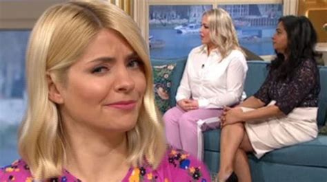 holly willoughby red faced after slip up during this morning interview with porn mums mirror