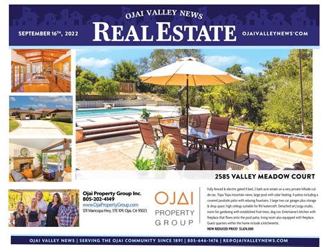 Ojai Valley News Real Estate Weekly, September 16, 2022 by Ojai Valley