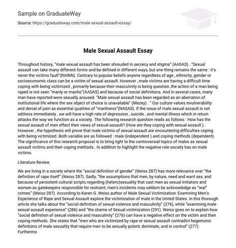 ⇉male Sexual Assault Essay Essay Example Graduateway