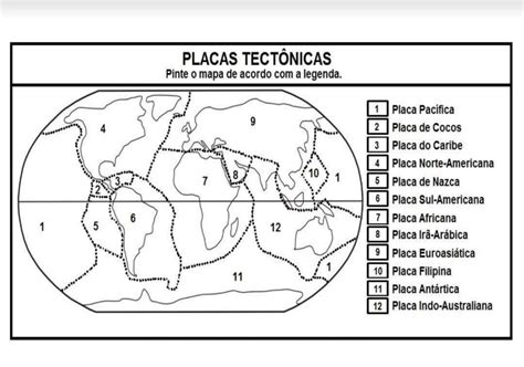 Placas Tectonicas Para Colorir EDUCA