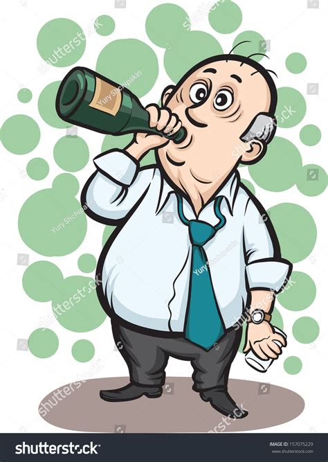 Vector Illustration Businessman Drinking Alcohol Easyedit Stock Vector